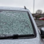 Winter car frost windscreen